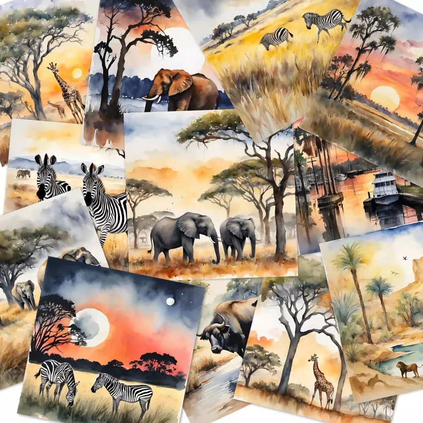 LaCreativ - Designpapier "Wildes Afrika" Paper Pack 6x6" - 24 Bogen